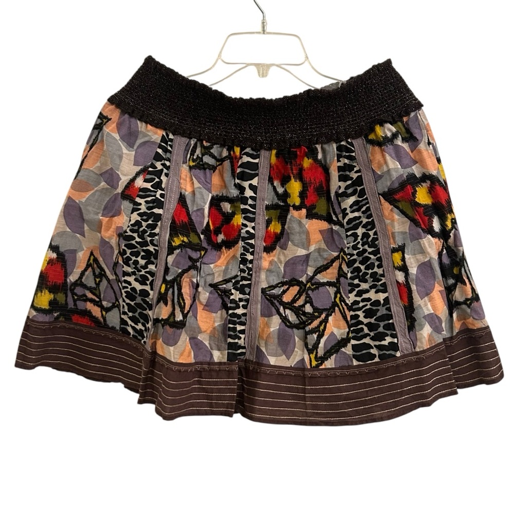 Free People Multicolor A-Line Patterned Mini Skirt